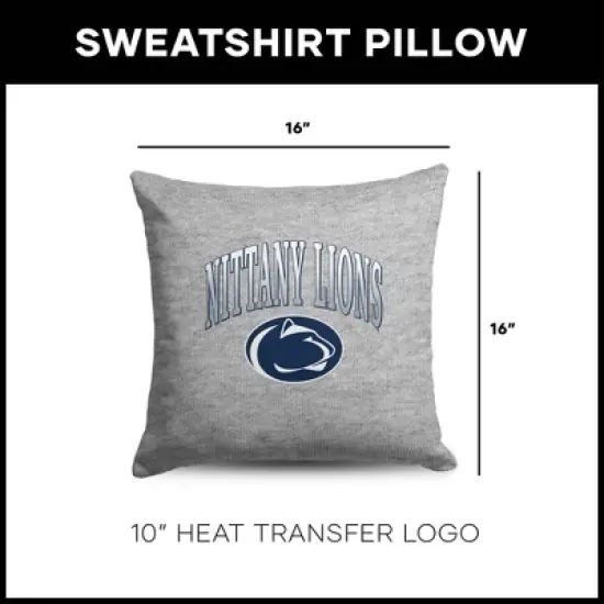 NCAA Penn State Nittany Lions 16" Heather Gray Sweatshirt Pillow image {4}