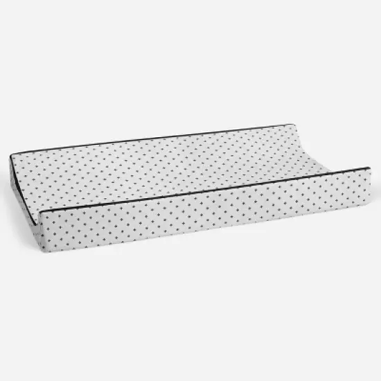 Bacati - Plus Quilted Muslin Changing Pad Cover Black image {2}