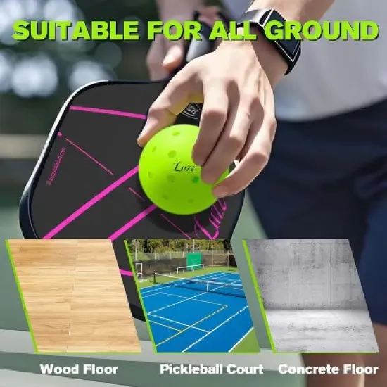 Luzz Outdoor Pickleballs 40 Holes True Flight Balance Technology, Pickle Balls 3 9 Pack Rotomolded Construction for Consistent Bounce Pickleballs image {4}