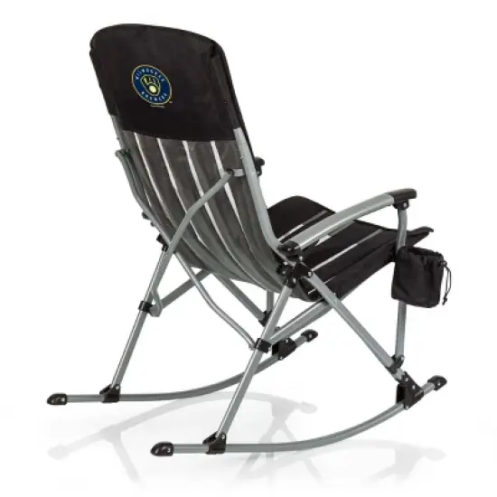 MLB Milwaukee Brewers Outdoor Rocking Camp Chair - Black image {5}