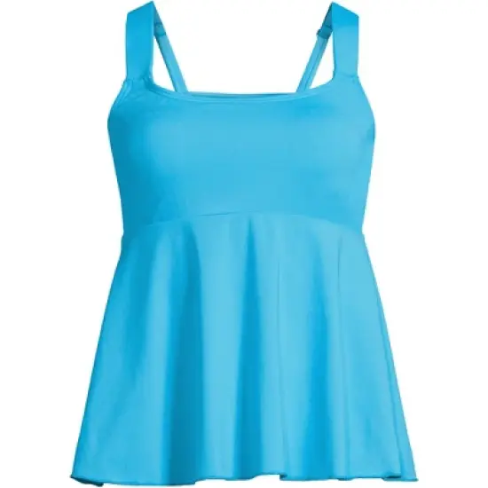 Lands' End Women's Flutter Scoop Neck Tankini Top Comfort Adjustable Straps image {9}