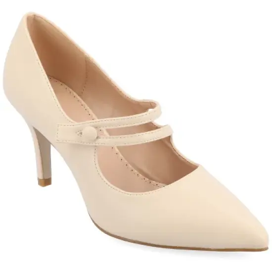 Journee Collection Womens Sidney Pointed Toe Mid Heel Pumps image {13}