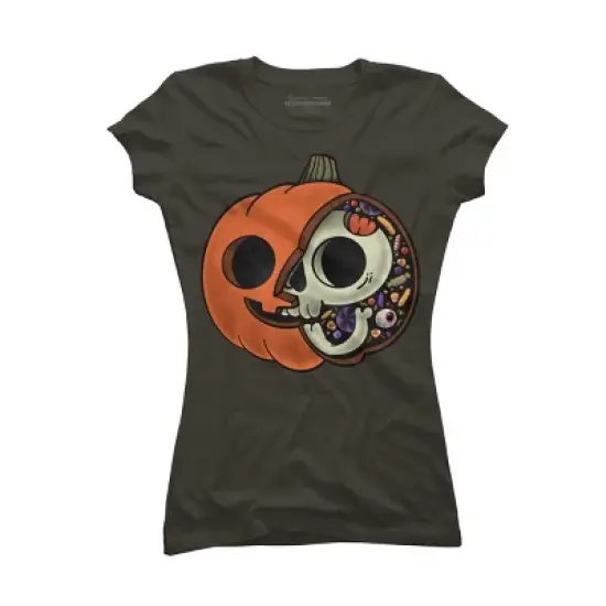 Junior's Design By Humans Halloween Anatomy By ppmid T-Shirt image {4}