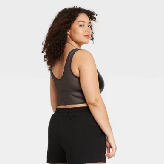 Women's Faux Leather Corset - Colsie&trade; Black image {4}