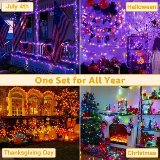 Ollny 100 LED Christmas RGB String Lights (Clear Cable, Connectable, 130 Modes) image {4}