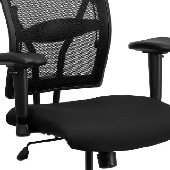HERCULES Series 400 lb. Capacity Big & Tall Drafting Chair Black Mesh - Flash Furniture image {7}