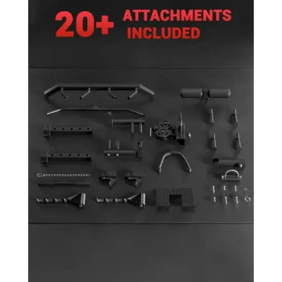 Smith Machine, 2200lbs Power Rack with Smith Bar, Cable Crossover Machine for Home Gym, Multifunctional Smith Machine with LAT Pulldown System image {7}