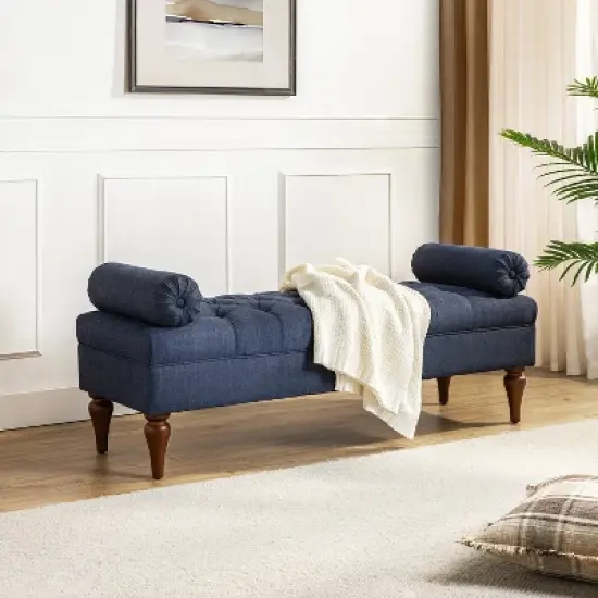 Cecilia Upholstered Bench with Removable Bolster Pillows|ARTFUL LIVING DESIGN image {11}