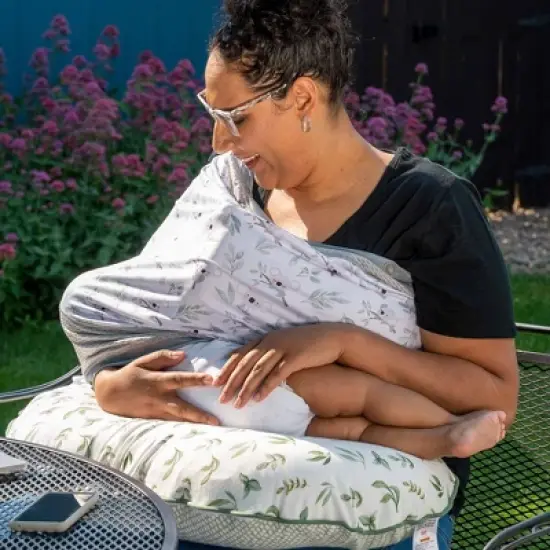 Boppy Organic Original Support Nursing Pillow Cover - Green Leaves image {7}