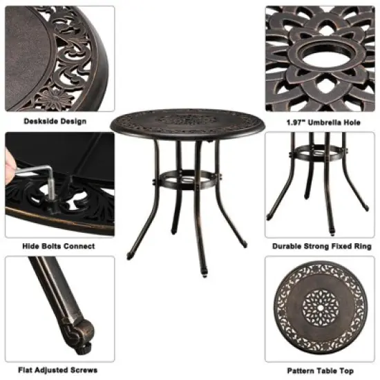 Karl Home Round Metal Outdoor Side Table image {1}