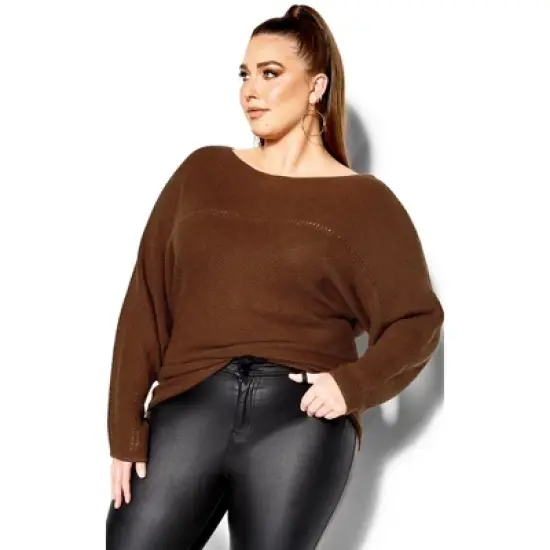 Women's Plus Size Romance Sweater - copper | CITY CHIC image {1}