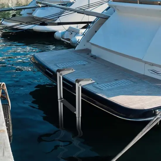 Costway 4-Step Telescoping Boat Ladder Folding Dock Ladder with Non-slip Steps image {3}