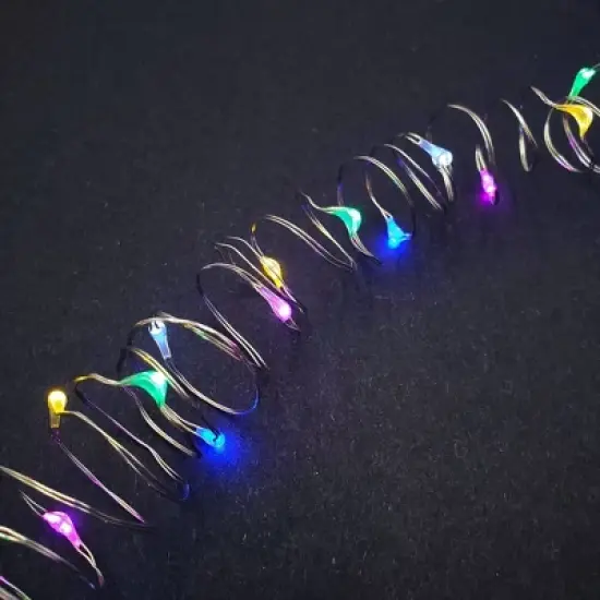 Lumabase 2ct Battery Operated LED Fairy String Lights Multicolor image {1}