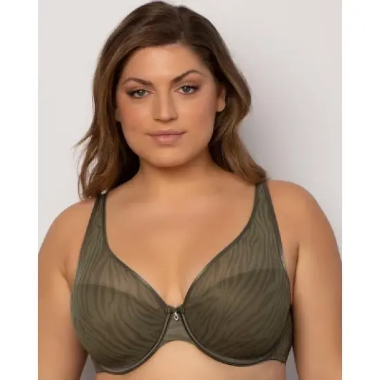 Curvy Couture Women's Sheer Mesh Plunge T-shirt Bra image {18}