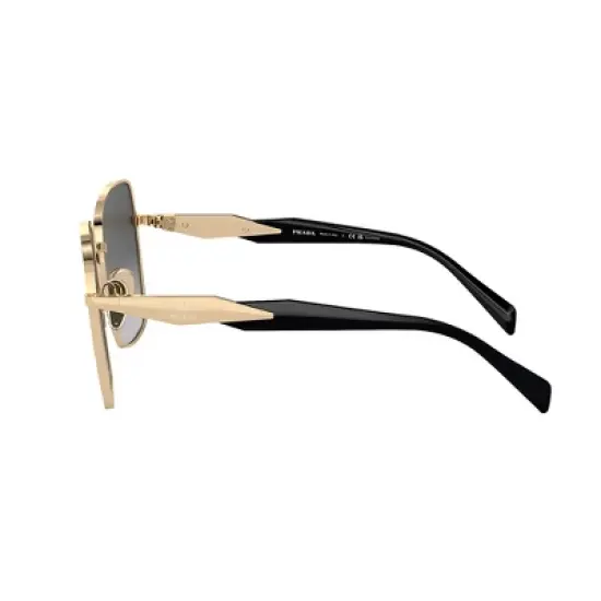 Prada PR 64ZS ZVN5W1 Womens Square Polarized Sunglasses Pale Gold 57mm image {2}