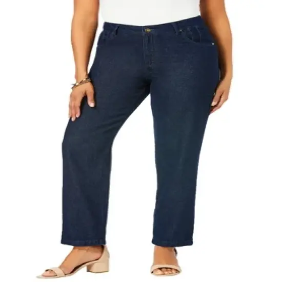 Jessica London Women&rsquo;s Plus Size Petite Classic Cotton Denim Straight Jeans image {3}