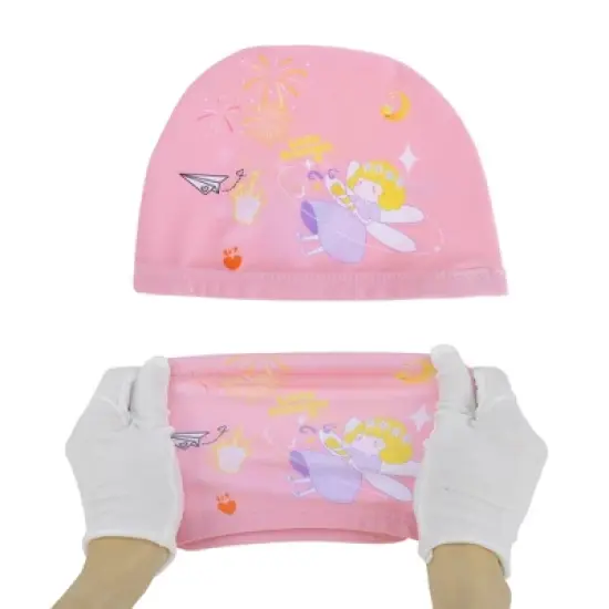 Unique Bargains Kid's Polyester Cartoon Figure Swim Cap Pink 1 Pc image {4}