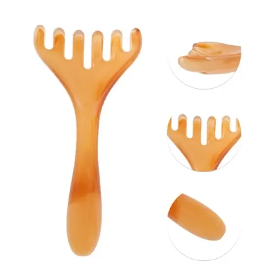 Unique Bargains Antler-shaped Head Massage Comb Green Brown 1 Pc image {2}