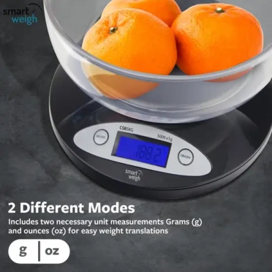 Smart Weigh Digital Scale with Removable Bowl - 11lbs image {4}