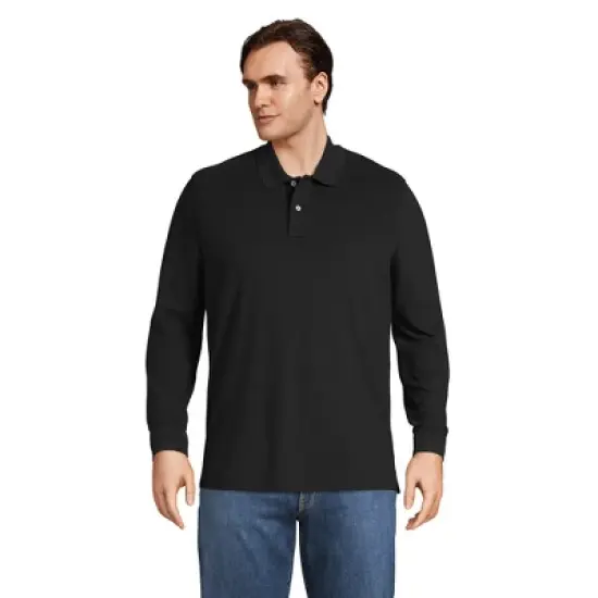 Lands' End Men's Comfort First Long Sleeve Solid Mesh Polo image {5}
