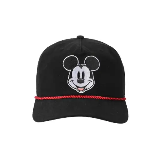 Disney Mickey Mouse Face Black Retro Grandpa Snapback Hat image {1}