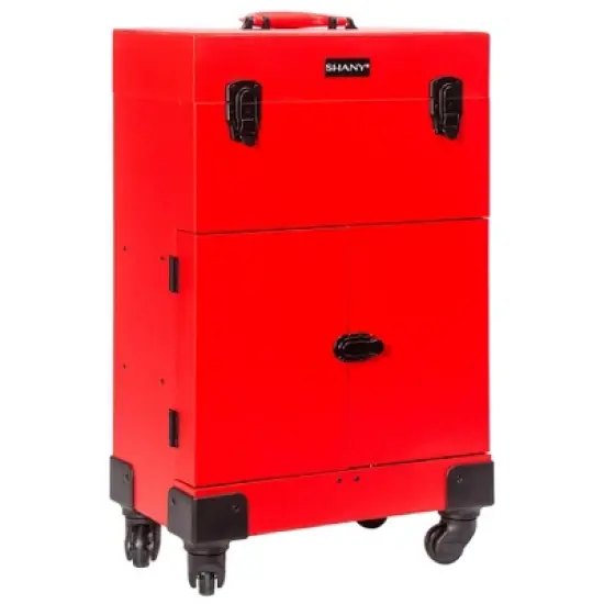 SHANY Large Travel Makeup Case with Mirror - RED image {4}