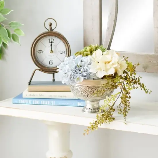 8" Wide Planter Small Iron Urn Silver - Olivia & May image {2}