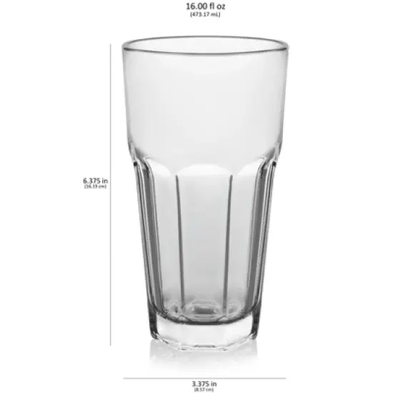 Libbey Gibraltar Tumbler Glasses, 16 ounce, Set of 12 image {3}