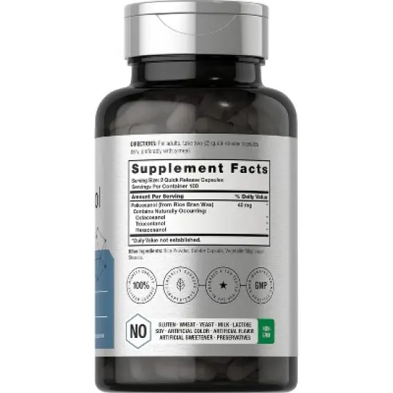 Horbaach Policosanol 40mg | 200 Capsules image {1}