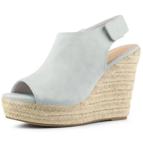 Allegra K Women's Espadrille Platform Heeled Wedges Sandals image {12}