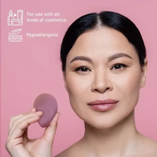 Pursonic Beauty Essentials Set &ndash; Studio Makeup Brush Set, Multi-Shape Sponges, and Dual-Sided Vanity Mirror with Bamboo Base image {2}