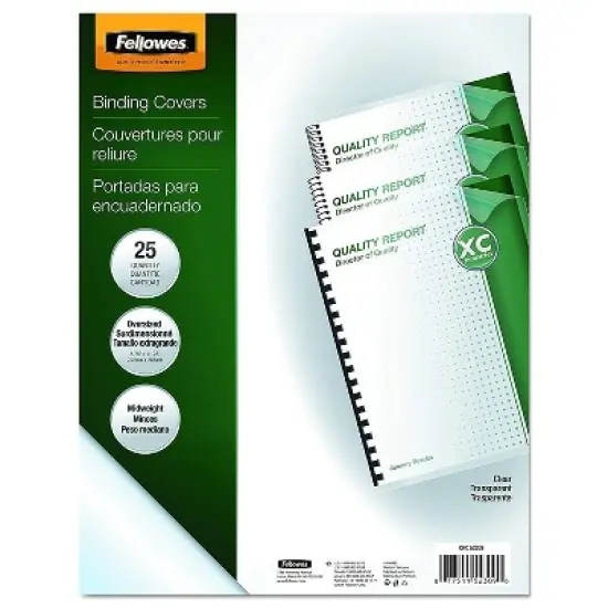 Fellowes Crystals Presentation Covers with Round Corners 11 1/4 x 8 3/4 Clear 25/Pack 52309 image {2}