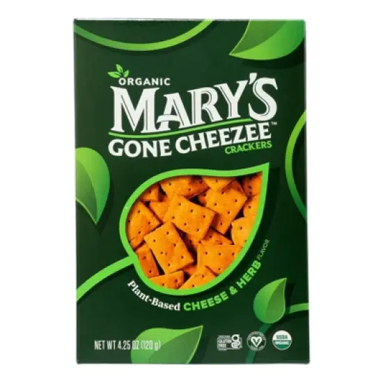 Mary's Gone Crackers Cheezee Plant-Based Cheese & Herb Crackers - Case of 6/4.25 oz image {1}