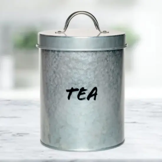 Amici Home Hyde Rustic Galvanized Canister - 60 Oz Storage Container, Farmhouse Kitchen & Coffee Bar D&eacute;cor - Durable Countertop Organize image {3}
