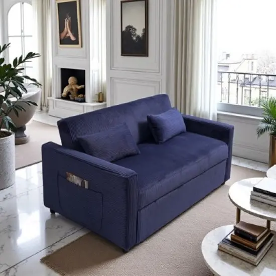 NicBex Convertible Sofa Bed Loveseat Couch with Pull Out Bed & Adjustable Backrest,Upholstered Sleeper Sofa for Living Room,Bedroom image {6}