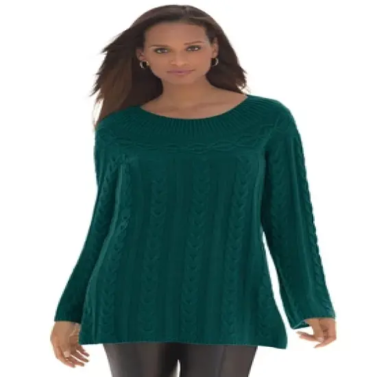 Jessica London Women&rsquo;s Plus Size Cable Sweater Tunic image {9}
