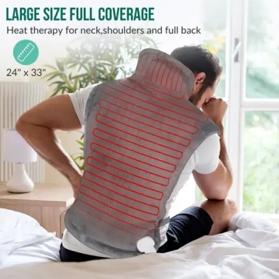 SNAILAX Electric Heating Pad - Full Coverage for Neck, Shoulders & Back Pain Relief image {1}