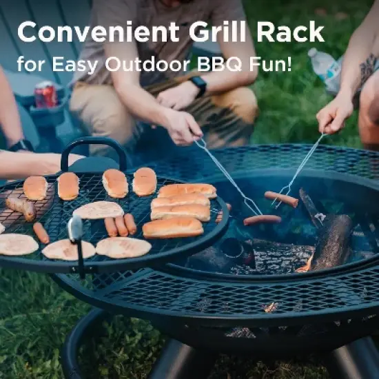 vancasso 47" Outdoor Fire Pit with Adjustable Grill image {2}