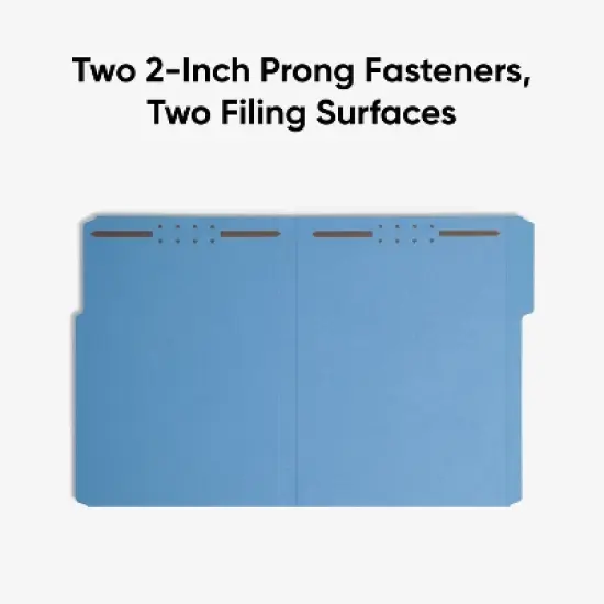 Smead Fastener File Folder, 2 Fasteners, Reinforced 1/3-Cut Tab, Letter Size, 50 per Box image {2}