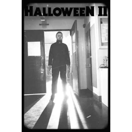 Junior's Halloween II Michael Myers Black Logo Racerback Tank Top image {1}