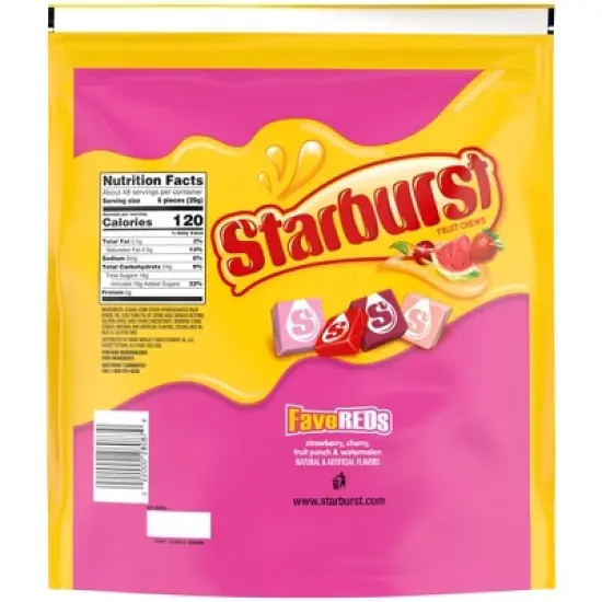 Starburst FaveRed Chewy Candy Individually Wrapped Fruit Candies - 50oz image {8}