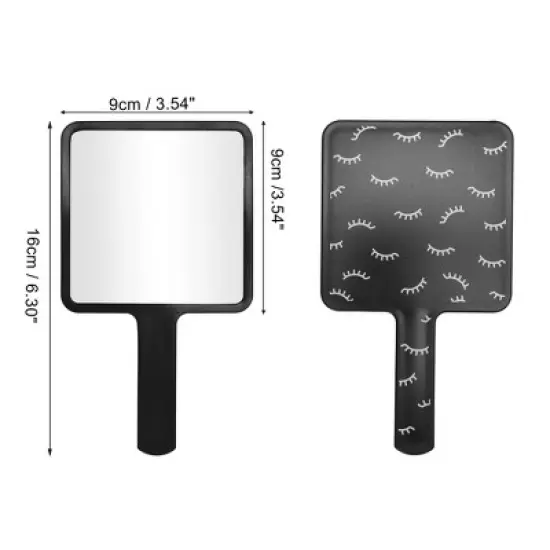 Unique Bargains Eyelash Pattern Square Handheld Mirrors 1 Pc image {1}