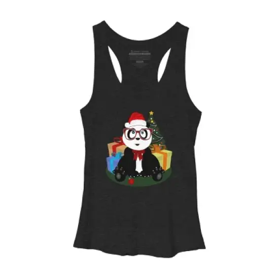 Women's Design By Humans Christmas - Panda Nerd By Adamzworld Racerback Tank Top image {3}