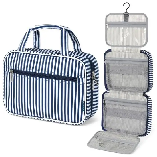 PAVILIA Hanging Toiletry Bag Travel Women Men, Foldable Cosmetic Organizer, Water Resistant Makeup Accessories Essentials Kit image {15}