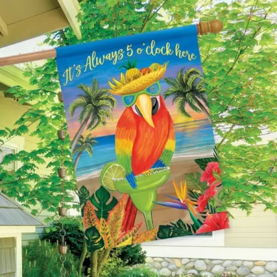 Always 5 O'Clock Summer House Flag Nautical 28" x 40" Briarwood Lane image {2}