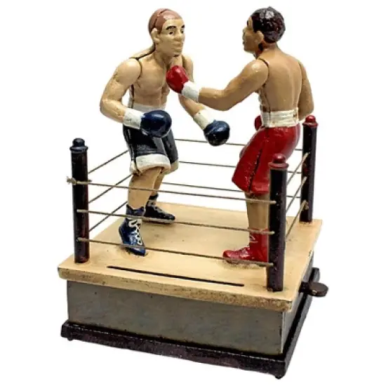 Design Toscano Battling Boxers Die Cast Iron Mechanical Coin Bank image {1}