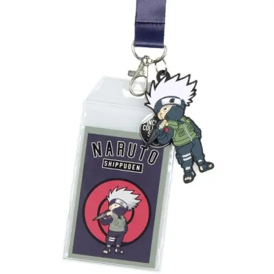 Naruto Shippuden Anime Kakashi ID Badge Holder Lanyard w/ Kakashi Rubber Pendant image {2}
