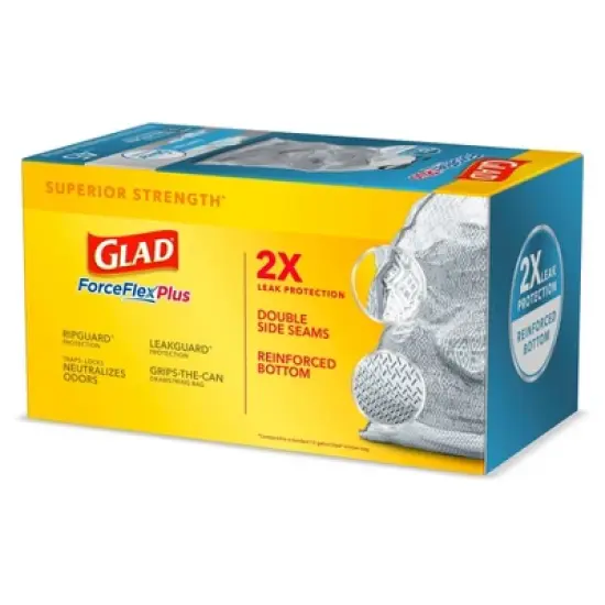 Glad ForceFlex MaxStrength Tall Kitchen Drawstring Trash Bags - White Febreze Fresh Clean - 13 Gallon/45ct image {8}