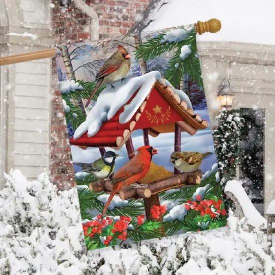 Briarwood Lane Gathered Together Winter House Flag Cardinals Bird image {2}