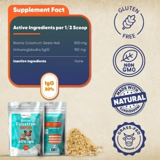 Bovine Colostrum for Dogs and Cats - 90 Grams image {2}
